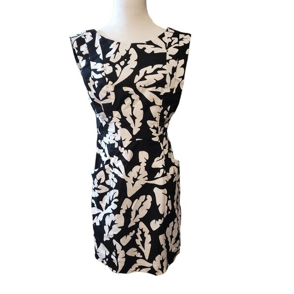 Plenty by Tracy Reese Floral black white dress pockets sleeveless stretch size 4 - Picture 1 of 14